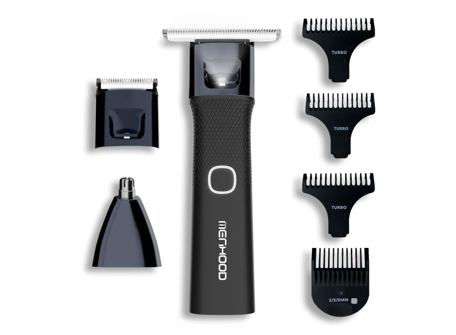 Trimmer Ultra 3-in-1 Beard Body Groin Nose Ear Trimmer for Men IPX7 Waterproof Ceramic Blade 7000 RPM USB-C Fast Charging 180 Min Runtime Manscaping Kit