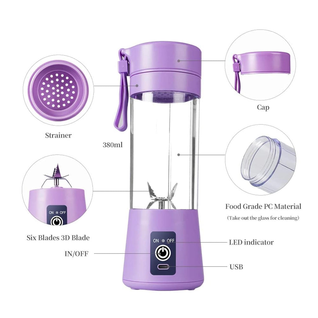 Portable USB Rechargeable Mini Juicer Blender,Electric Juicer Bottle For Smoothies and Juices, Mixer Juicer that Crushes Ice