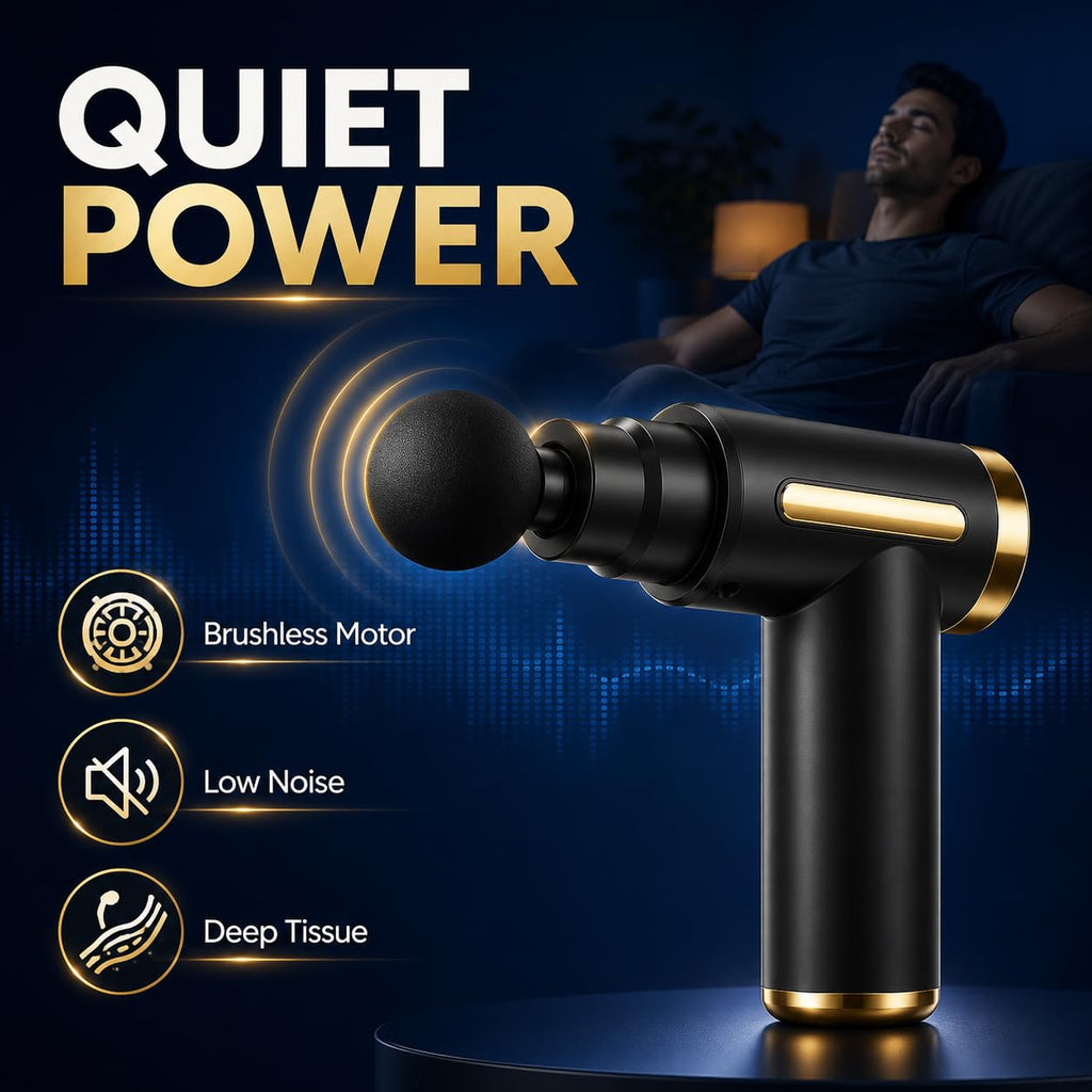 Mini Massage Gun for Deep Tissue Muscle Recovery | 6 Speed Levels | 4 Massage Heads | Portable Rechargeable Percussion Massager for Neck, Back,