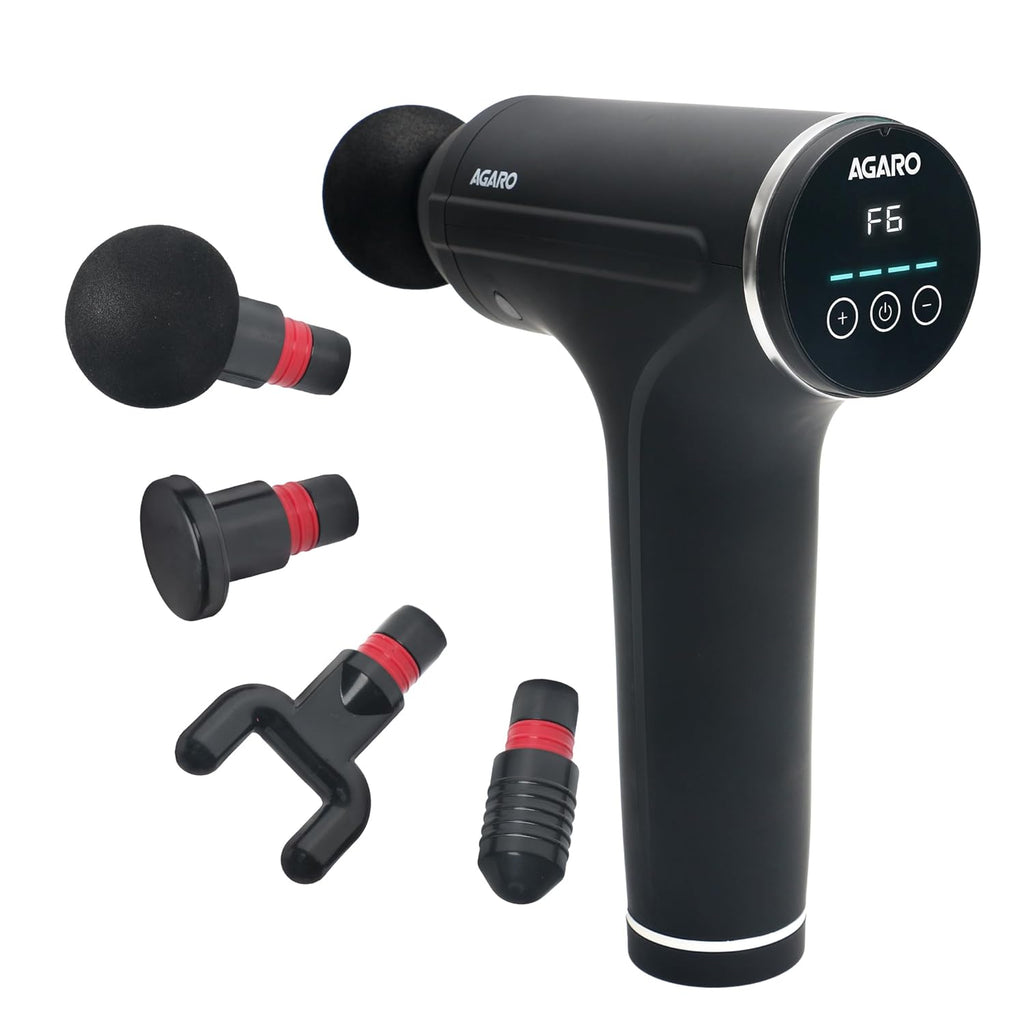 Galaxy Massager Machine, Handheld Deep Tissue Massage Gun, 4 Heads, 6 Speed, Rechargeable Percussion Massager for Muscle