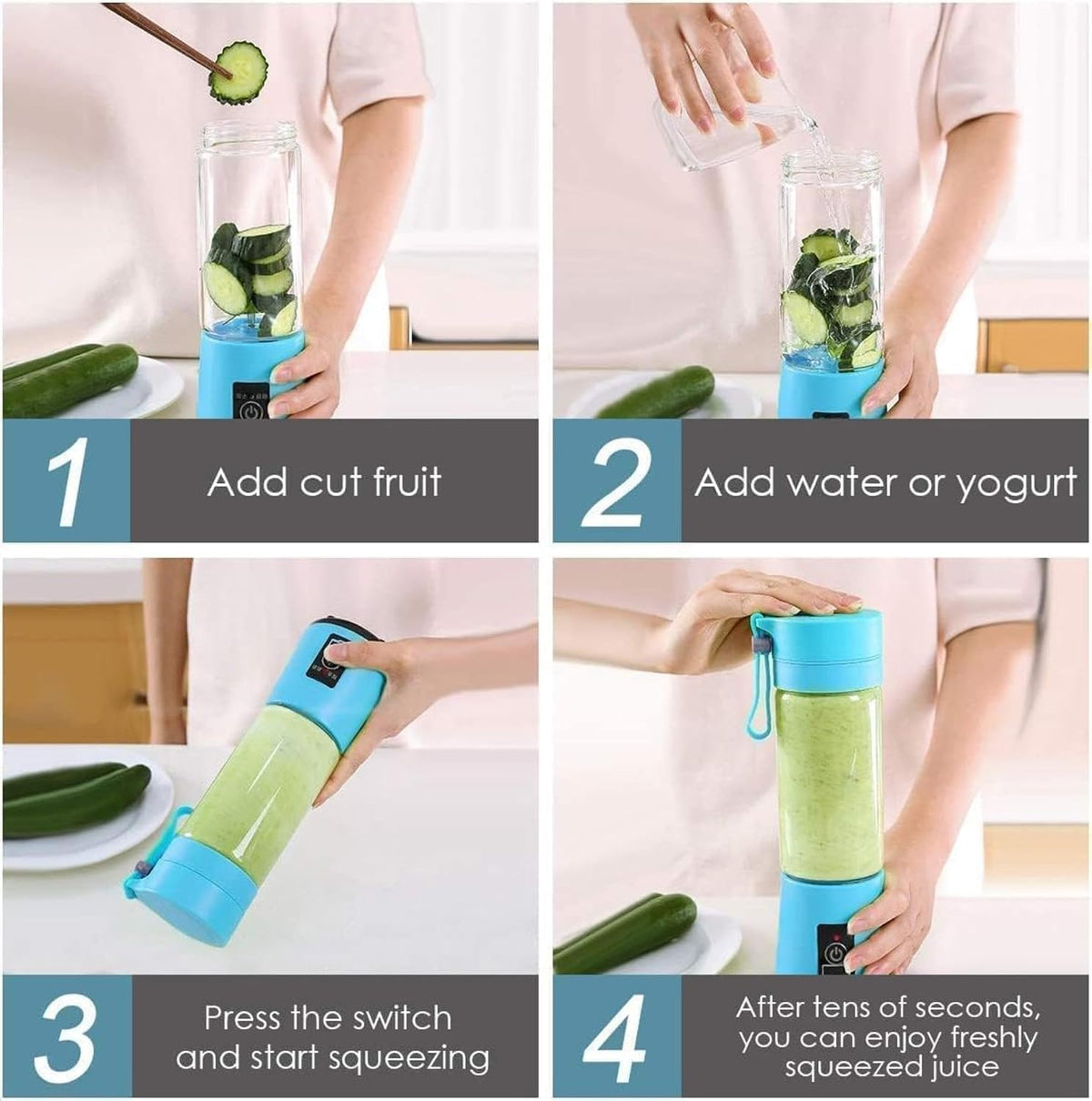 Portable USB Rechargeable Mini Juicer Blender,Electric Juicer Bottle For Smoothies and Juices, Mixer Juicer that Crushes Ice