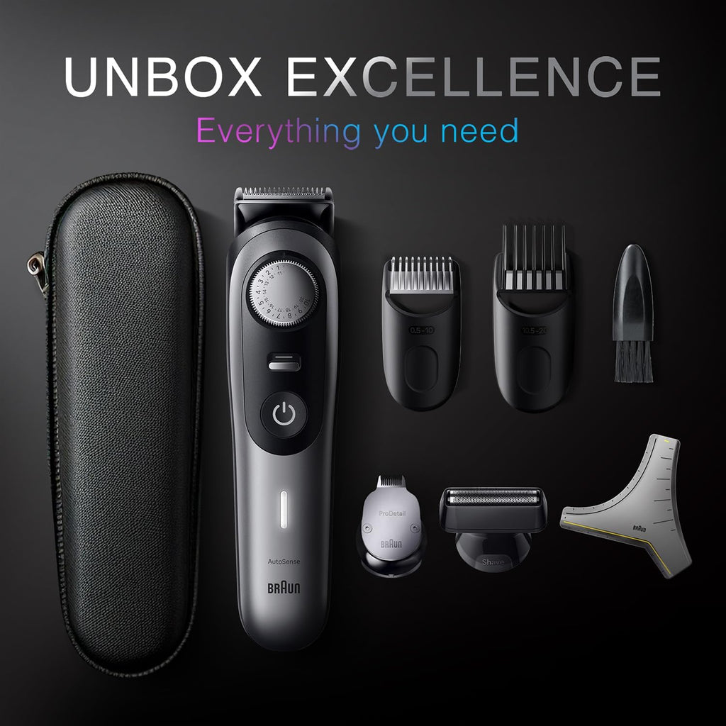 All-in-One Trimmer for Men , Cordless with 180-Min Runtime, Lifetime Sharp Metal Blades, Waterproof, Precision Comb, 50+ Length Settings, Premium Case, 8-in-1