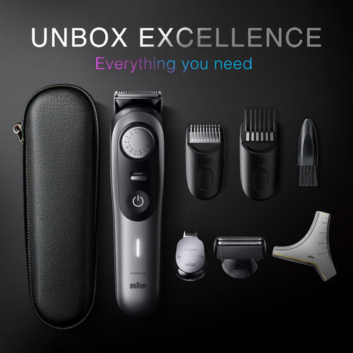 All-in-One Trimmer for Men , Cordless with 180-Min Runtime, Lifetime Sharp Metal Blades, Waterproof, Precision Comb, 50+ Length Settings, Premium Case, 8-in-1